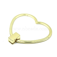 Heart Zinc Alloy Bag Handles, for Bag Straps Replacement Accessories, Light Gold, Heart: 7.9x9.25x0.35cm, Inner Diameter: 6.25x8.1cm, Clasp: 12.5x21x11mm, Hole: 7x4mm(FIND-WH0090-17LG)