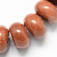 Synthetic Goldstone Beads Strands, Rondelle, Chocolate, 8x5mm, Hole: 1mm, about 60~65pcs/strand, 15.7 inch(X-G-S105-8mm-10)