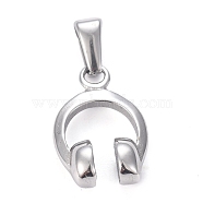 304 Stainless Steel Pendants, Headset, Antique Silver, 15.5x11.5x4.5mm, Hole: 4.5x2.5mm(STAS-H110-16AS)