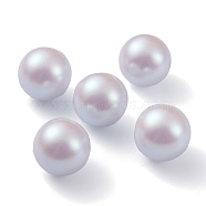 POM Plastic Beads, Imitation Pearl, Center Drilled, Round, Light Steel Blue, 15.5~16mm, Hole: 1.6mm(KY-C012-01F-02)