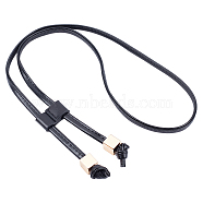 PU Leather Chain Bag Strap, with Alloy Findings, Bag Replacement Accessories, Black, 122.5x0.85x0.4cm(FIND-WH0093-16A)