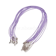 Waxed Cord Necklace Making, with Zinc Alloy Lobster Clasps, Platinum, Lilac, 17.8 inch~18 inch(45.5~46cm), 2mm(X-NCOR-T001-43)