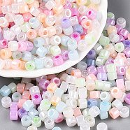 Glass Seed Beads, Ceylon, Round Hole, Cylinder, Mixed Color, 4x5.5mm, Hole: 1.8mm, about 2500pcs/pound(SEED-T008-01)