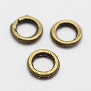 Alloy Round Rings, Soldered Jump Rings, Closed Jump Rings, Long-Lasting Plated, Antique Bronze, 18 Gauge, 5x1mm, Inner Diameter: 3mm(X-PALLOY-P119-03AB)