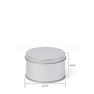 Round Tinplate Candle Tins with Lid, Empty Candle Jar Containers for Candle Making, Silver, 65x40mm(PW-WG97416-05)