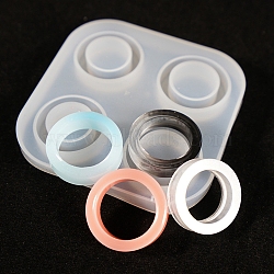 Food Grade Silicone Ring Molds, Resin Casting Molds, For UV Resin, Epoxy Resin Jewelry Making, White, 74x74x8mm, Inner Size: 25mm and 26mm(DIY-G007-02)