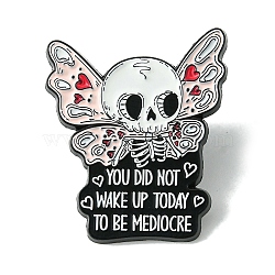 Alloy Brooches, Enamel Pins, for Backpack Clothes, Skull, 29.5x25x1.5mm(JEWB-O013-05D-EB)