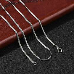 2mm Rack Plating Brass Herringbone Chain Necklaces for Women Men, Cadmium Free & Lead Free, 901 Stainless Steel Clasp, Long-Lasting Plated, Platinum, 21.26 inch(54cm)(MAK-L044-20P)