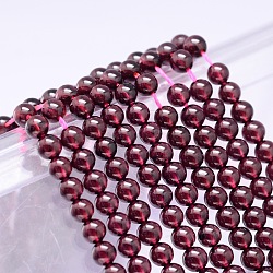 Mozambique Import Natural Grade AAAA Garnet Round Beads Strands, 6mm, Hole: 1mm, about 65pcs/strand, 16 inch(G-E300-AAAA-6mm)