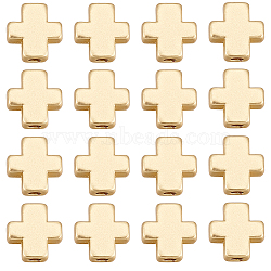 50Pcs Alloy Beads, Cross, Lead Free & Nickel Free & Cadmium Free, Matte Gold Color, 8.5x8x3.5mm, Hole: 1.5mm(FIND-SC0004-84)