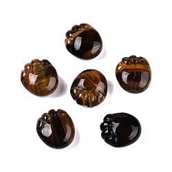 Natural Tiger Eye Footprint Figurines, for Home Office Desktop Decoration, 25~25.5x22.5~23x12~13.5mm(DJEW-N003-02D)