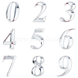 Gorgecraft Plastic & PVC Number Sign Labels, Silver, 0: 50.5x31.5x8mm, 10pcs/set(KY-GF0001-04B)