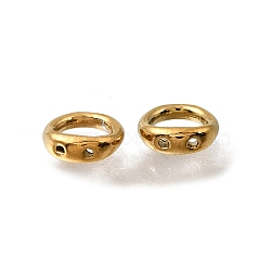 304 Stainless Steel Ring Charm Connectors, Bracelet Necklace End Loop Wire Protector, Ion Plating(IP), Real 18K Gold Plated, 5~5.5x2mm, Hole: 0.5mm and 3mm(STAS-L315-069B-G)