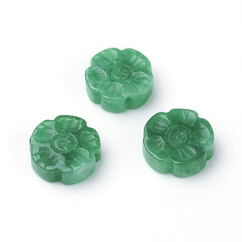 Natural Myanmar Jade/Burmese Jade Beads, Dyed, Flower, 12x3.5mm, Hole: 1mm