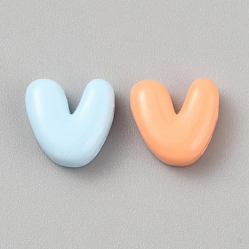 Opaque Resin Beads, Letter, Letter V, 10.5~14x8~13x5~6mm, Hole: 1.2~1.4mm