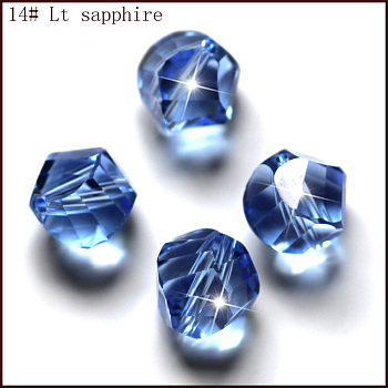 Imitation Austrian Crystal Beads, Grade AAA, Faceted, Polygon, Cornflower Blue, 6mm, Hole: 0.7~0.9mm