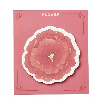 30 Sheets Rose Shape Memo Pad Sticky Notes, Sticker Tabs, for Office School Reading, Light Coral, 58x57x0.1mm