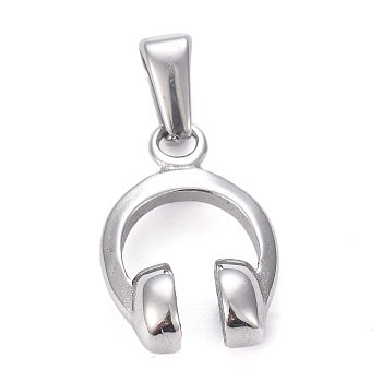 304 Stainless Steel Pendants, Headset, Antique Silver, 15.5x11.5x4.5mm, Hole: 4.5x2.5mm