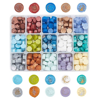 CRASPIRE Sealing Wax Particles, for Retro Seal Stamp, Mixed Color, Sealing Wax Particles: 375pcs/box