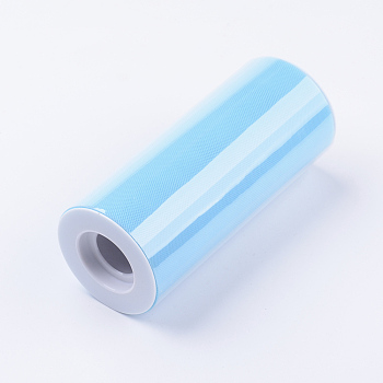 Deco Mesh Ribbons, Tulle Fabric, Tulle Roll Spool Fabric For Skirt Making, Light Sky Blue, 6 inch(150mm), 25yards/roll(22.86m/roll)