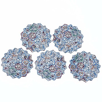 430 Stainless Steel Chandelier Components Links, Spray Painted, Etched Metal Embellishments, Flower with Flower Pattern, Dodger Blue, 45x45x0.6mm, Hole: 1.4mm and 0.8mm