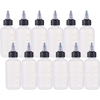 Plastic Glue Bottles, Clear, 13.5x4.6cm, Capacity: 120ml