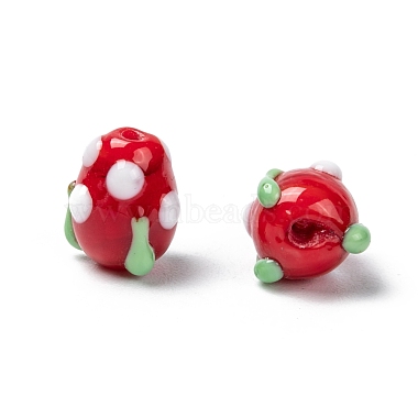 Handmade Lampwork 3D Strawberry Beads(LAMP-R109A-M)-3