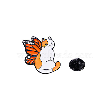 Orange Cat Shape Alloy+Enamel Enamel Pins