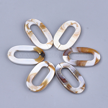 37mm FloralWhite Oval Acrylic Linking Rings