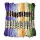 12 Skeins 12 Colors 6-Ply Polyester Embroidery Floss(OCOR-M009-01B-14)-1