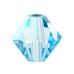 Preciosa&reg Crystal Beads, Czech Crystal, Bicone(451 69 302 Rondelle), 60000 200 Aquamarine AB, 6mm, Hole:1mm(X-PRC-BA6-60000-200)