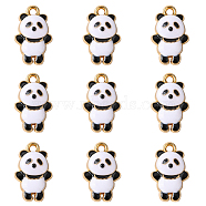 Alloy Enamel Pendants, Panda, White, 18x11.5x4mm, Hole: 1.8mm(ENAM-CJ0002-43)