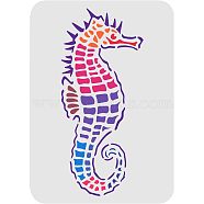 Large Plastic Reusable Drawing Painting Stencils Templates, for Painting on Scrapbook Fabric Tiles Floor Furniture Wood, Rectangle, Sea Horse Pattern, 297x210mm(DIY-WH0202-068)