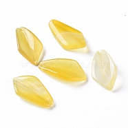 Natural Yellow Agate Pendants, Rhombus, 21x11x4mm, Hole: 0.8mm(G-F697-B04)