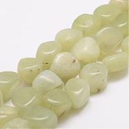 Natural Xiuyan Jade Bead Strands, Tumbled Stone, Nuggets, 18~25x16~18x12~16mm, Hole: 2mm, about 22~25pcs/strand, 15.75 inch(G-K153-D05)