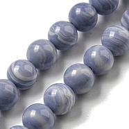 Synthetic Blue Lace Agate Beads Strands, Round, 6mm, Hole: 0.7mm, about 69pcs/strand, 15.94''(40.5cm)(G-B071-F02-02)