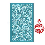 Polyester Silk Screen Printing Stencil, Reusable Polymer Clay Silkscreen Tool, for DIY Polymer Clay Earrings Making, Flower, 151x96mm(PW-WG17308-01)