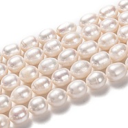 Natural Cultured Freshwater Pearl Beads Strands, Rice, Bisque, 12~14x10~11mm, Hole: 0.6mm, about 29pcs/strand, 13.78 inch(35cm)(PEAR-L033-89-01)