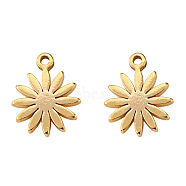 Brass Charms, Nickel Free, Flower, Real 18K Gold Plated, 10x8x1mm, Hole: 1mm(X-KK-T055-001G-NF)