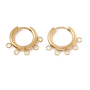 Ion Plating(IP) 304 Stainless Steel Hoop Earring Findings, with Horizontal Loops, Ring, Golden, 16x20x2.5mm, Hole: 1.8mm, Pin: 0.9mm(STAS-D183-01G)