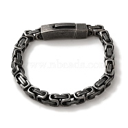 316 Surgical Stainless Steel Byzantine Chain Bracelets, Gunmetal, 8-1/2 inch(21.6cm)(BJEW-Q349-02B)