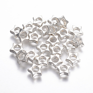 CCB Plastic Bead Frame, Star, Silver Color Plated, 10x3mm, Hole: 1mm(CCB-J035-047S)