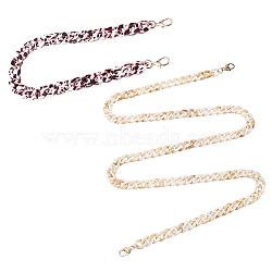 2 Pcs Acrylic Bag Strap Chains, with Alloy Swivel Clasps, for Bag Replacement Accessories, Bisque, 100.7cm, 60.5x1.35x0.45cm(AJEW-WR0001-08)