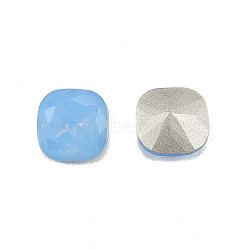 K9 Glass Rhinestone Cabochons, Pointed Back & Back Plated, Faceted, Square, Sapphire, 8x8x4.5mm(MRMJ-N029-20-04)