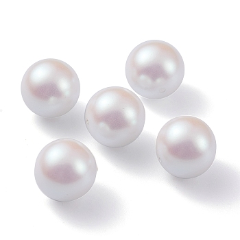 POM Plastic Beads, Imitation Pearl, Center Drilled, Round, Old Lace, 13.6mm, Hole: 1.2mm