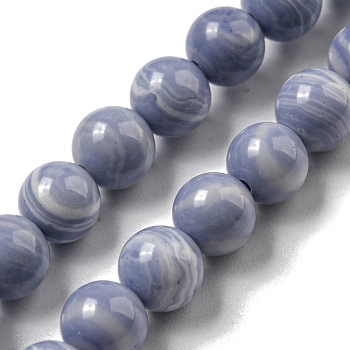 Synthetic Blue Lace Agate Beads Strands, Round, 6mm, Hole: 0.7mm, about 69pcs/strand, 15.94''(40.5cm)
