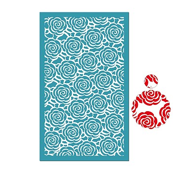 Polyester Silk Screen Printing Stencil, Reusable Polymer Clay Silkscreen Tool, for DIY Polymer Clay Earrings Making, Flower, 151x96mm