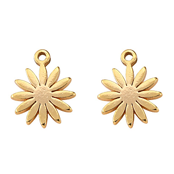 Brass Charms, Nickel Free, Flower, Real 18K Gold Plated, 10x8x1mm, Hole: 1mm