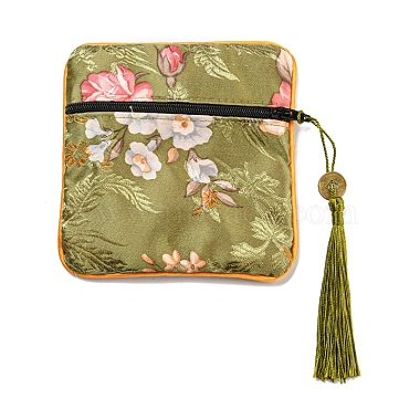 Chinese Style Floral Cloth Jewelry Storage Zipper Pouches(AJEW-D063-01C)-2