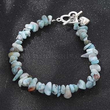 Natural Larimar Beaded Bracelets(X-BJEW-JB02681-01)-8